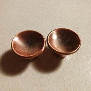 Vintage Drawer Cabinet Knobs Set of 2 MCM Copper Color